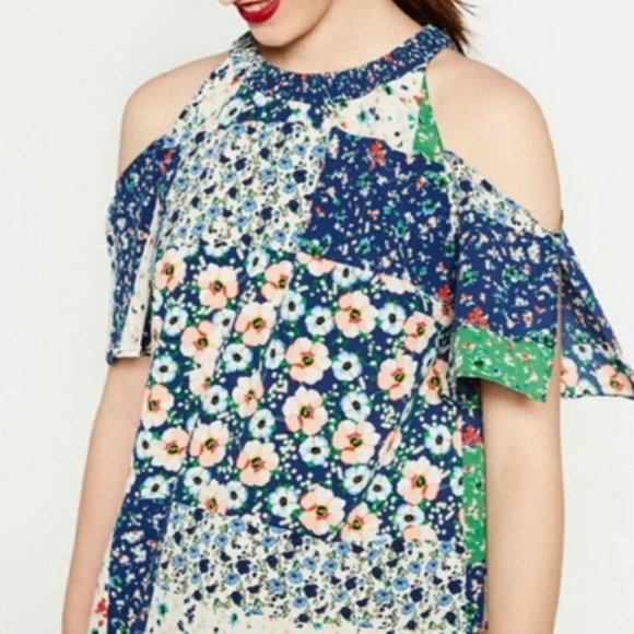 Zara floral patchwork dress, size medium - Picture 1 of 6